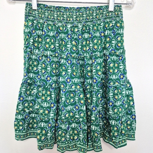 Max Studio Green Floral Tiered Skirt – Size XS - Picture 4 of 4